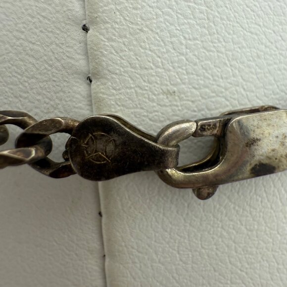 Vintage Sterling Silver Italian Amber Statement Necklace Floral Detail 925 Italy - Picture 4 of 10